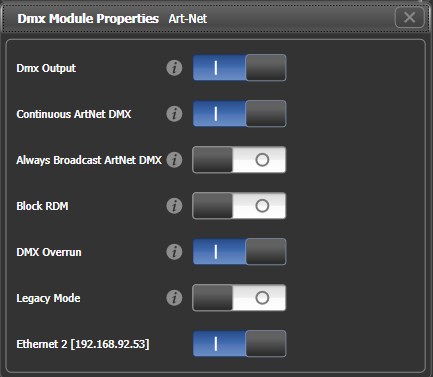Art-Net DMX Module Properties