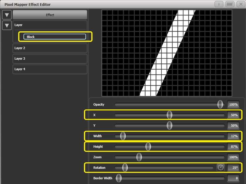 Effect Editor - Pixel Mapper - Transforming a Block