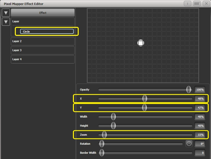 Effect Editor - Pixel Mapper - Transforming a Circle Element