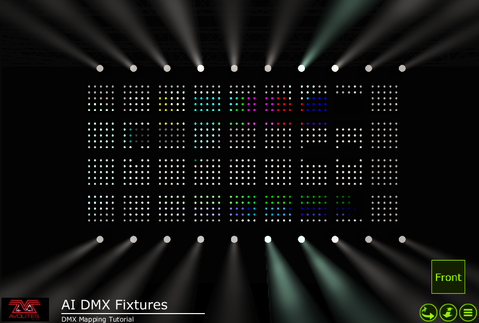 Pixel Mapped fixtures with Ai screen shown in Capture Visualiser