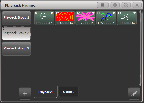 Playback groups display mode 2