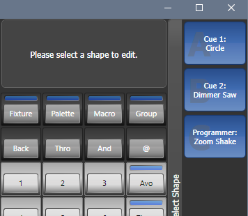 Shape Generator - Selecting a Shape to Edit