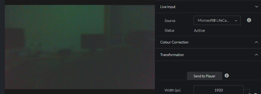 Preview Live Input Settings