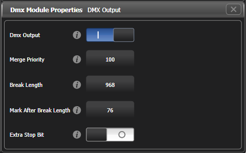 DMX512 Module Properties