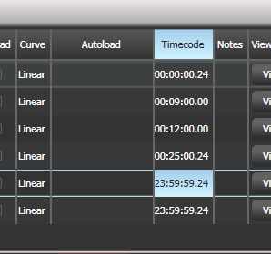 Playback View Window showing timecoded cues