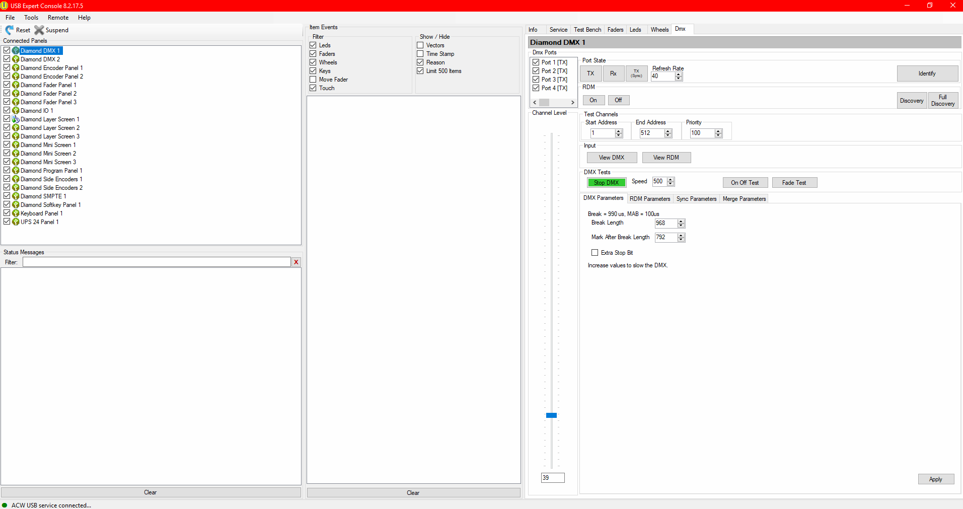 USB Expert DMX Test