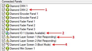 USB Expert panel status
