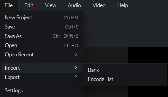 Prism Player File Menu