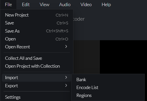 Prism File Menu